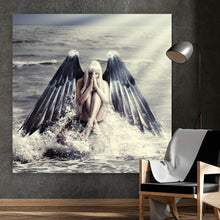 Lade das Bild in den Galerie-Viewer, Aluminiumbild gebürstet Meeres Engel Quadrat
