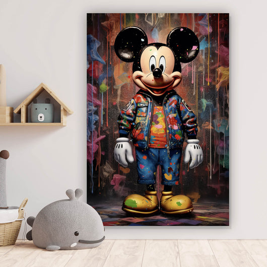 Spannrahmenbild Mickey Graffitiy Abstrakt Hochformat