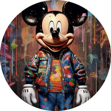 Lade das Bild in den Galerie-Viewer, Aluminiumbild Mickey Graffitiy Abstrakt Kreis
