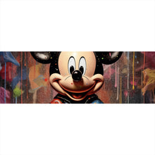 Lade das Bild in den Galerie-Viewer, Aluminiumbild gebürstet Mickey Graffitiy Abstrakt Panorama
