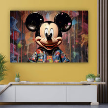 Lade das Bild in den Galerie-Viewer, Leinwandbild Mickey Graffitiy Abstrakt Querformat
