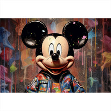 Lade das Bild in den Galerie-Viewer, Leinwandbild Mickey Graffitiy Abstrakt Querformat
