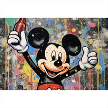 Lade das Bild in den Galerie-Viewer, Aluminiumbild gebürstet Micky mit Kola Abstrakt Querformat
