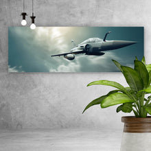 Lade das Bild in den Galerie-Viewer, Leinwandbild Militär Flugzeug am Himmel Panorama
