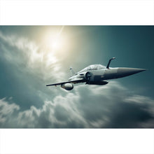 Lade das Bild in den Galerie-Viewer, Acrylglasbild Militär Flugzeug am Himmel Querformat
