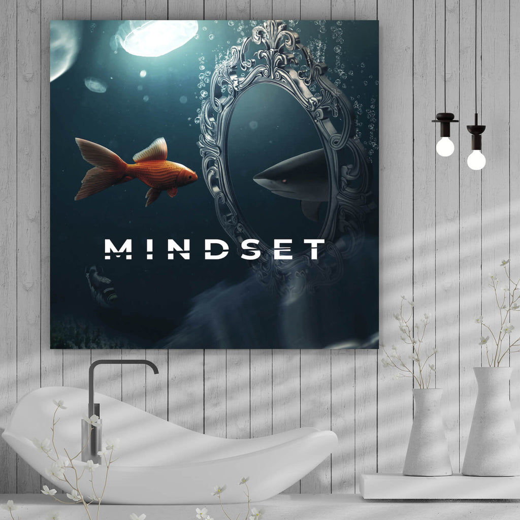Mindset Fish Spannrahmenbild Mindset Fish im Quadrat, Aufhängefertig ...