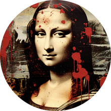 Lade das Bild in den Galerie-Viewer, Aluminiumbild gebürstet Mona Lisa Portrait Abstrakt Kreis
