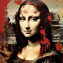 Lade das Bild in den Galerie-Viewer, Aluminiumbild gebürstet Mona Lisa Portrait Abstrakt Quadrat
