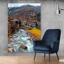 Lade das Bild in den Galerie-Viewer, Aluminiumbild gebürstet Monte Rosa im Herbst Hochformat
