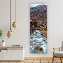 Lade das Bild in den Galerie-Viewer, Aluminiumbild gebürstet Monte Rosa im Herbst Panorama Hoch
