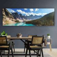Lade das Bild in den Galerie-Viewer, Aluminiumbild gebürstet Moraine Lake in Kanada Panorama
