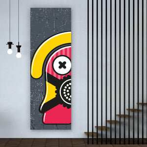 Poster Modern Art Monster mit Mundschutz Panorama Hoch