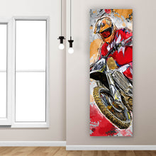 Lade das Bild in den Galerie-Viewer, Aluminiumbild gebürstet Motocross Abstrakt Panorama Hoch
