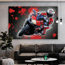 Lade das Bild in den Galerie-Viewer, Poster Motorradfahrer Abstrakt Querformat
