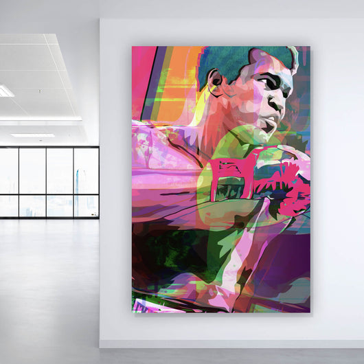 Spannrahmenbild Muhammad Ali Pop Art Hochformat
