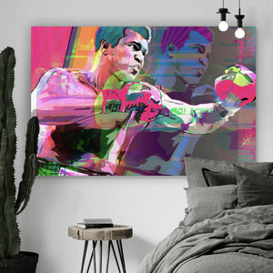 Spannrahmenbild Muhammad Ali Pop Art Querformat