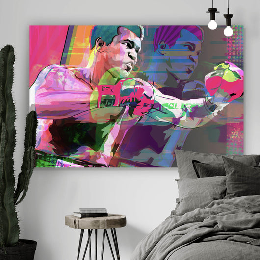 Acrylglasbild Muhammad Ali Pop Art Querformat