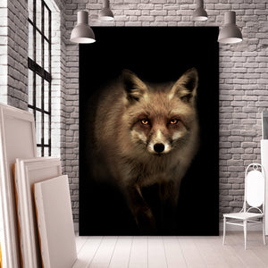 Aluminiumbild gebürstet Mystischer Fuchs Digital Art Hochformat