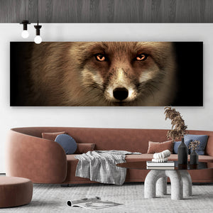 Aluminiumbild gebürstet Mystischer Fuchs Digital Art Panorama
