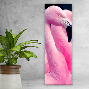 Aluminiumbild gebürstet Pinke Flamingos Panorama Hoch