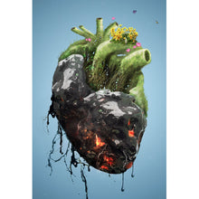 Lade das Bild in den Galerie-Viewer, Leinwandbild Nature Heart Digital Art Hochformat
