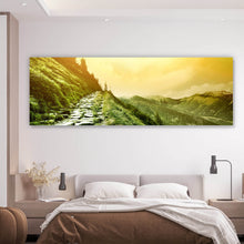Lade das Bild in den Galerie-Viewer, Aluminiumbild gebürstet Naturlandschaft in den Bergen Panorama
