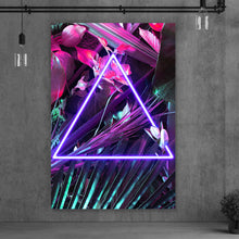 Lade das Bild in den Galerie-Viewer, Poster Neon Dreieck im Dschungel Hochformat
