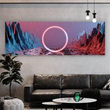 Lade das Bild in den Galerie-Viewer, Aluminiumbild gebürstet Neon Ring Panorama

