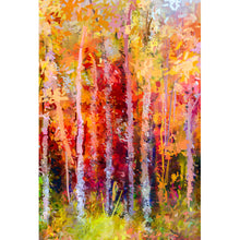 Lade das Bild in den Galerie-Viewer, Spannrahmenbild Gemälde Bunte Herbstlandschaft Hochformat
