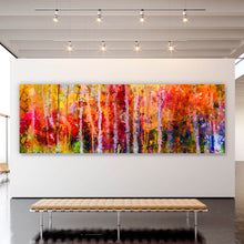 Lade das Bild in den Galerie-Viewer, Aluminiumbild Gemälde Bunte Herbstlandschaft Panorama
