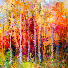 Lade das Bild in den Galerie-Viewer, Spannrahmenbild Gemälde Bunte Herbstlandschaft Quadrat
