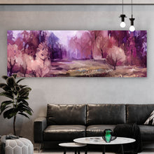 Lade das Bild in den Galerie-Viewer, Spannrahmenbild Gemälde bunte Bäume Panorama
