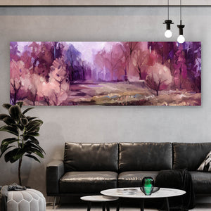 Leinwandbild Gemälde bunte Bäume Panorama