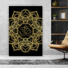 Lade das Bild in den Galerie-Viewer, Spannrahmenbild Om Symbol in Mandala Hochformat
