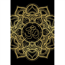 Lade das Bild in den Galerie-Viewer, Aluminiumbild gebürstet Om Symbol in Mandala Hochformat
