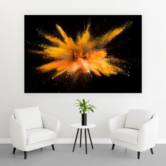 Aluminiumbild Orange Explosion Querformat