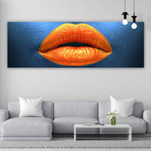 Lade das Bild in den Galerie-Viewer, Acrylglasbild Orangene Lippen No.3 Panorama
