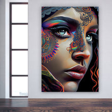 Lade das Bild in den Galerie-Viewer, Aluminiumbild Orientalische Frau Digital Art Hochformat
