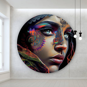 Aluminiumbild Orientalische Frau Digital Art Kreis