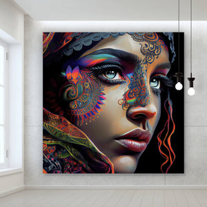Spannrahmenbild Orientalische Frau Digital Art Quadrat