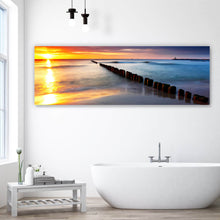 Lade das Bild in den Galerie-Viewer, Spannrahmenbild Ostsee bei schönem Sonnenaufgang Panorama
