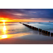 Lade das Bild in den Galerie-Viewer, Poster Ostsee bei schönem Sonnenaufgang Querformat
