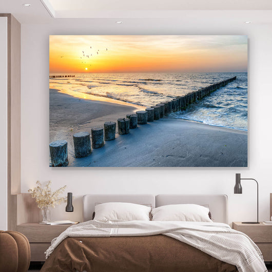 Poster Ostseeküste im Sonnenuntergang Querformat