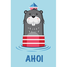 Lade das Bild in den Galerie-Viewer, Poster Otter im Meer Ahoi Hochformat
