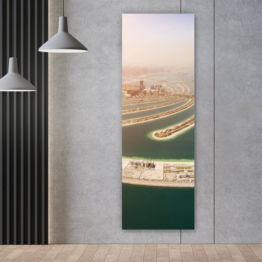 Acrylglasbild Palmeninsel in Dubai Panorama Hoch
