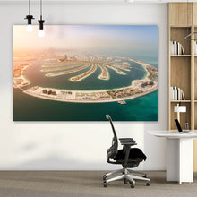Lade das Bild in den Galerie-Viewer, Leinwandbild Palmeninsel in Dubai Querformat
