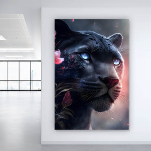 Aluminiumbild gebürstet Panther Digital Art Hochformat