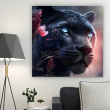 Lade das Bild in den Galerie-Viewer, Aluminiumbild gebürstet Panther Digital Art Quadrat
