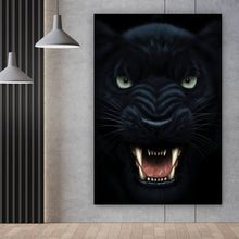 Lade das Bild in den Galerie-Viewer, Leinwandbild Panther in der Dunkelheit Hochformat
