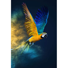 Lade das Bild in den Galerie-Viewer, Aluminiumbild gebürstet Papagei Color Splash Hochformat
